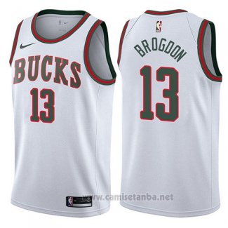 Camiseta Milwaukee Bucks Malcolm Brogdon #13 Return To Mecca Classic 2017-18 Blanco