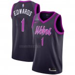 Camiseta Minnesota Timberwolves Anthony Edwards #1 Ciudad 2018-19 Violeta
