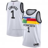 Camiseta Minnesota Timberwolves Anthony Edwards #1 Ciudad 2022-23 Blanco