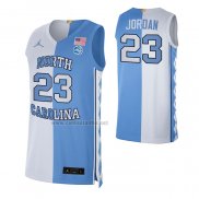 Camiseta NCAA North Carolina Tar Heels Michael Jordan #23 Split Azul Blanco