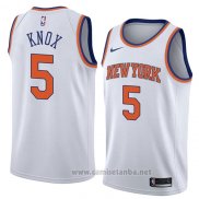 Camiseta New York Knicks Kevin Knox #5 Statement 2018 Blanco