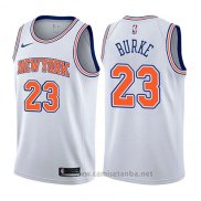 Camiseta New York Knicks Trey Burke #23 Statehombret 2017-18 Blanco