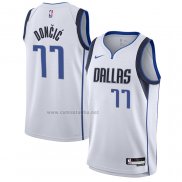 Camiseta Nino Dallas Mavericks Luka Doncic #77 Association 2021 Blanco