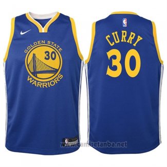 Camiseta Nino Golden State Warriors Stephen Curry #30 2017-18 Azul