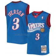 Camiseta Nino Philadelphia 76ers Allen Iverson #3 Mitchell & Ness 1999-00 Azul