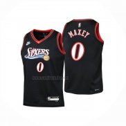 Camiseta Nino Philadelphia 76ers Tyrese Maxey NO 0 Classia 2025-26 Negro