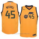 Camiseta Nino Utah Jazz Donovan Mitchell #45 Statement 2017-18 Amarillo