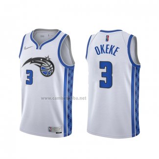 Camiseta Orlando Magic Chuma Okeke #3 Earned 2020-21 Blanco