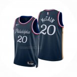 Camiseta Philadelphia 76ers Jared McCain NO 20 Ciudad 2025-26 Azul