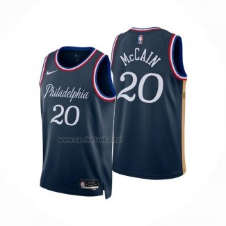Camiseta Philadelphia 76ers Jared McCain NO 20 Ciudad 2025-26 Azul