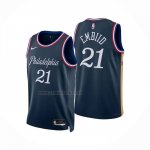 Camiseta Philadelphia 76ers Joel Embiid NO 21 Ciudad 2025-26 Azul