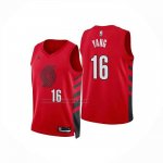 Camiseta Portland Trail Blazers Hansen Yang NO 16 Statement 2024-25 Rojo