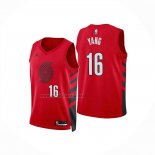 Camiseta Portland Trail Blazers Hansen Yang NO 16 Statement 2024-25 Rojo