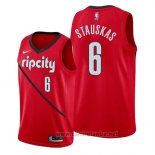 Camiseta Portland Trail Blazers Nik Stauskas #6 Earned 2019 Rojo