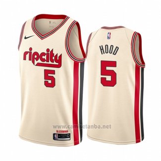 Camiseta Portland Trail Blazers Rodney Hood #5 Ciudad Crema