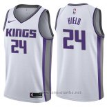 Camiseta Sacramento Kings Buddy Hield #24 Association 2017-18 Blanco