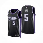 Camiseta Sacramento Kings DeAaron Fox NO 5 Icon 2024-25 Negro