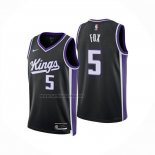 Camiseta Sacramento Kings DeAaron Fox NO 5 Icon 2024-25 Negro