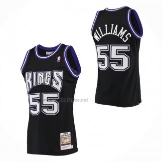 Camiseta Sacramento Kings Jason Williams NO 55 Mitchell & Ness 1998-99 Negro