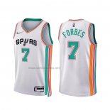 Camiseta San Antonio Spurs Bryn Forbes #7 Ciudad 2021-22 Blanco