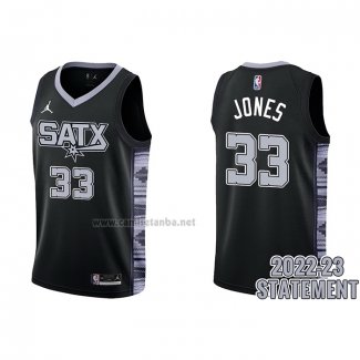 Camiseta San Antonio Spurs Tre Jones #33 Statement 2022-23 Negro