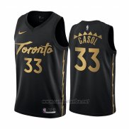 Camiseta Toronto Raptors Marc Gasol #33 Ciudad Edition Negro