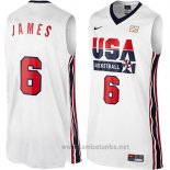 Camiseta USA 1992 Lebron James #6 Blanco