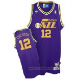 Camiseta Utah Jazz John Stockton #12 Retro Violeta2