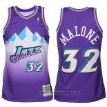 Camiseta Utah Jazz Karl Malone #32 Retro Violeta