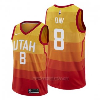 Camiseta Utah Jazz Miye Oni #8 Ciudad 2019-20 Naranja