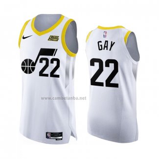 Camiseta Utah Jazz Rudy Gay #22 Association Autentico 2022-23 Blanco