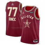 Camiseta All Star 2024 Dallas Mavericks Luka Doncic NO 77 Rojo