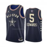 Camiseta All Star 2024 Minnesota Timberwolves Anthony Edwards NO 5 Azul