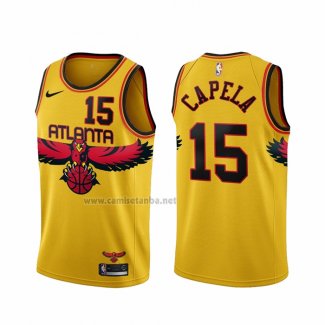 Camiseta Atlanta Hawks Clint Capela #15 Ciudad 2021-22 Amarillo