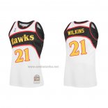 Camiseta Atlanta Hawks Dominique Wilkins #21 Mitchell & Ness 1986-87 Blanco