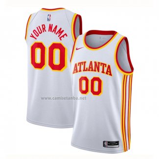 Camiseta Atlanta Hawks Personalizada Association 2020-21 Blanco