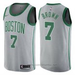 Camiseta Boston Celtics Jaylen Brown #7 Ciudad Gris