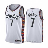 Camiseta Brooklyn Nets Kevin Durant #7 Ciudad 2019-20 Blanco