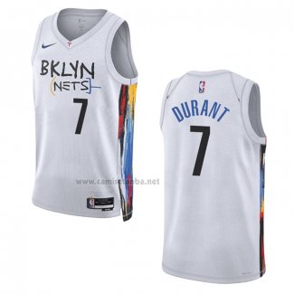 Camiseta Brooklyn Nets Kevin Durant #7 Ciudad 2022-23 Blanco