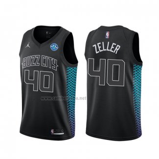 Camiseta Charlotte Hornets Cody Zeller #40 Ciudad Negro