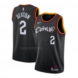 Camiseta Cleveland Cavaliers Collin Sexton #2 Ciudad 2020-21 Negro