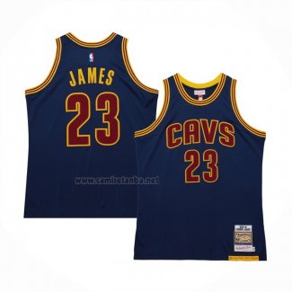 Camiseta Cleveland Cavaliers LeBron James #23 Mitchell & Ness 2015-16 Azul