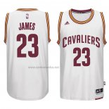 Camiseta Cleveland Cavaliers LeBron James NO 23 Retro Blanco2