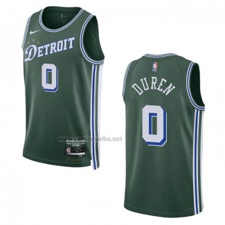 Camiseta Detroit Pistons Jalen Duren #0 Ciudad 2022-23 Verde