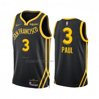 Camiseta Golden State Warriors Chris Paul #3 Ciudad 2023-24 Negro