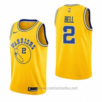 Camiseta Golden State Warriors Jordan Bell #2 Hardwood Classic 2018-19 Amarillo