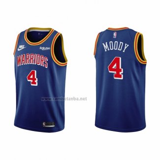 Camiseta Golden State Warriors Moses Moody #4 75th Anniversary Azul