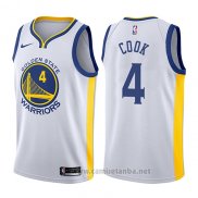 Camiseta Golden State Warriors Quinn Cook #4 Association 2017-18 Blanco