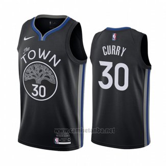 Camiseta Golden State Warriors Stephen Curry #30 Ciudad Negro