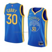 Camiseta Golden State Warriors Stephen Curry #30 Earned 2022-23 Azul